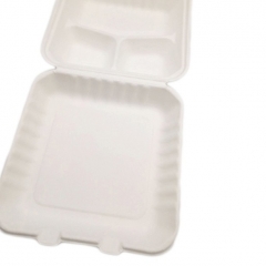 Microwaveable disposable compostable sugarcane food container for packaging food