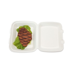 Factory direct disposable biodegradable sugarcane bagasse clamshell box for restaurant