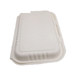 Caja de caña de azúcar biodegradable de 2 compartimentos de empaquetado de comida rápida respetuosa del medio ambiente