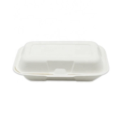 Eco-friendly disposable sugarcane pulp lunch box carrier for takeaway