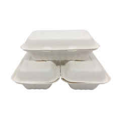 New arrival microwaveable compostable sugarcane disposable takeaway lunch box for restaurant