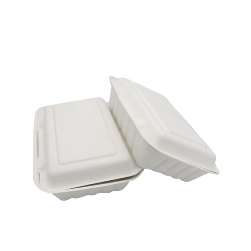 Eco take away food containers disposable biodegradable sugarcane bagasse lunch box