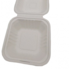 Microwaveable biodegradable disposable sugarcane burger box for restaurant