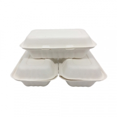 กล่องอาหารหอยแบบย่อยสลายได้ทางชีวภาพแบบใช้แล้วทิ้งที่ปลอดสารพิษไมโครเวฟสำหรับร้านอาหาร