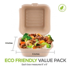 Eco-friendly Biodegradable food container Bagasse Sugarcane Bento Lunch Box