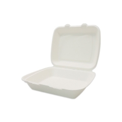 Factory direct disposable biodegradable sugarcane bagasse clamshell box for restaurant