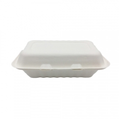 Microwaveable nontoxic disposable biodegradable clamshell box food container for restaurant