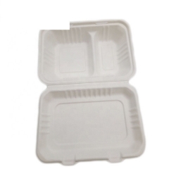 Caja biodegradable amistosa del bagazo de Eco que empaqueta el envase de comida de la caña de azúcar con la tapa