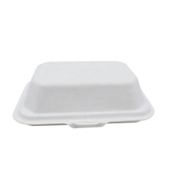 Disposable Box Sugarcane Bagasse Clamshell Biodegradable Food Container