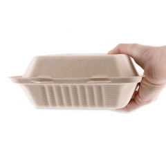 Caja biodegradable disponible de la pulpa de la caña de azúcar del envase de comida del paquete