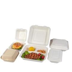 Eco Friendly Biodegradable Packaging Bagasse Sugarcane Pulp Lunch Box