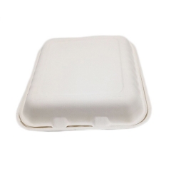 Disposable Box Takeaway Bagasse 3-grid Clamshell Food Container