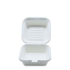 Disposable Biodegradable Sugarcane Bagasse Takeaway Food Container Hamburger Box