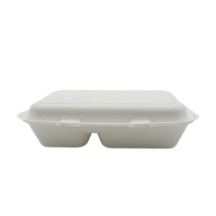 Eco friendly bio disposable bagasse fast food container box 500 Pack 9 Inch