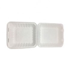 Clamshell Sugarcane Food Box Compostable Bagasse 8inch Food Container