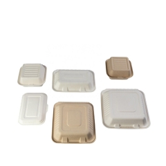 Disposable Biodegradable Parcel Food Container Sugarcane Pulp Box