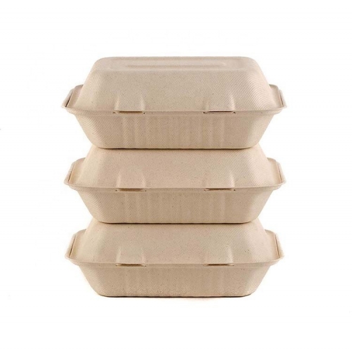 Disposable Biodegradable Sugarcane Bagasse Food Containers Eco Friendly Bento Box
