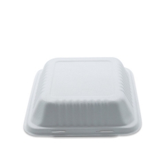 Contenitore per alimenti monouso biodegradabile in polpa di bagassa a conchiglia per il pranzo per ristorante