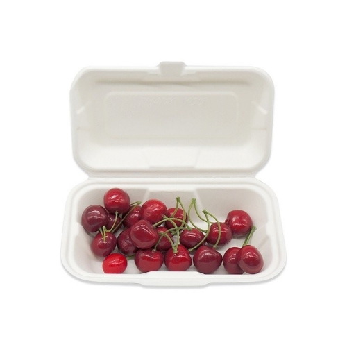 materiales compostables caña de azúcar biodegradable para llevar caja de embalaje de comida rápida