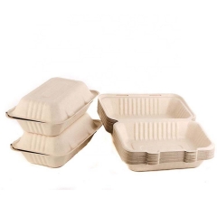 Boîte à bento écologique biodégradable jetable de conteneurs de nourriture de bagasse de canne à sucre