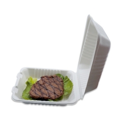 Disposable tableware fast food sugarcane pulp bagasse clamshell box food container