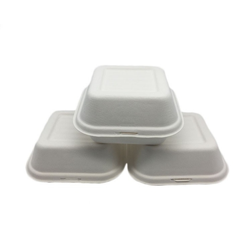 Boîtes à hamburger jetables écologiques compostables contenant de la pâte de bagasse pour l'emballage