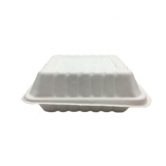 Clamshell Sugarcane Food Box Compostable Bagasse 8inch Food Container
