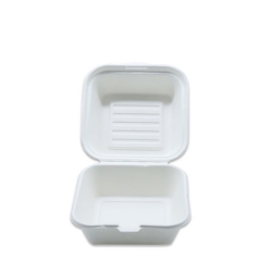 Contenitore per alimenti da asporto in scatola di hamburger di canna da zucchero biodegradabile monouso in bagassa