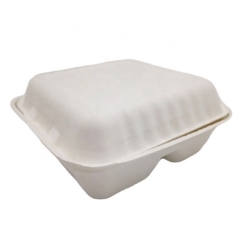 Hộp dùng một lần Mua mang về Bagasse 3 lưới Hộp đựng thực phẩm vỏ sò