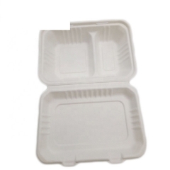 친환경 포장 사탕수수 식품 용기 2 구획 가방엉덩이 상자