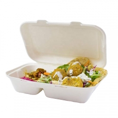 Disposable compostable eco friendly sugarcane wholesale bagasse take out clamshell container food box