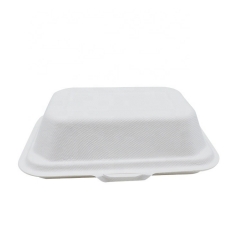 Disposable Box Clamshell Takeaway Sugarcane Bagasse Food Container