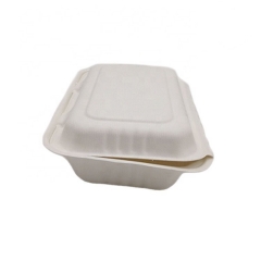 Eco Friendly Packaging Sugarcane Food Container 2 Compartment Bagasse Box