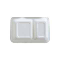 Boîte à déjeuner de pulpe carrée décomposable à emporter contenant de la bagasse