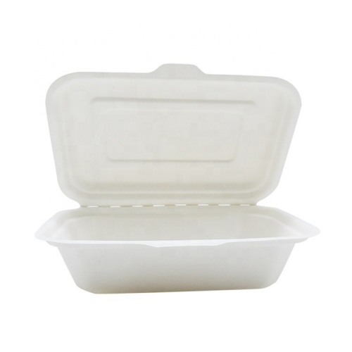 Disposable Food Containers Sugarcane Rectangle Clamshell