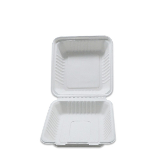 Eco friendly 100% biodegradable disposable bagasse pulp food container for lunch