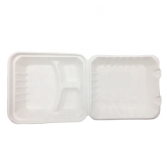 Conteneur de nourriture de boîte d'emballage de coquille de bagasse de canne à sucre compostable biodégradable jetable