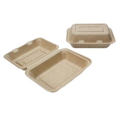 Boîte à bento écologique biodégradable jetable de conteneurs de nourriture de bagasse de canne à sucre