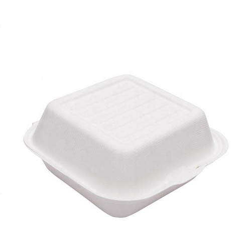 Disposable Biodegradable Compostable Sugarcane Bagasse Clamshell packaging box food container