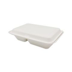 Eco friendly microwaveable biodegradable disposable sugarcane clamshell box for food