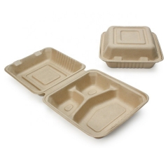 Caja biodegradable disponible de la pulpa de la caña de azúcar del envase de comida del paquete
