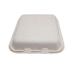 Disposable Box Takeaway Bagasse 3-grid Clamshell Food Container