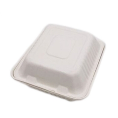 Biodegradable disposable sugarcane pulp takeout food storage container for restaurant