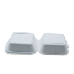 Contenitore per alimenti biodegradabile della scatola dell'hamburger di imballaggio per alimenti della canna da zucchero per il ristorante
