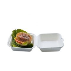 450ml descartável garra cana-de-açúcar hambúrguer caixa recipientes recicláveis ​​de alimentos embalagens descartáveis ​​para alimentos