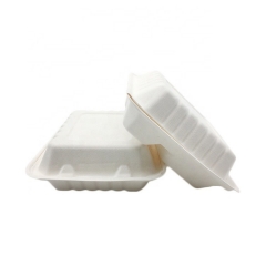 Biodegradable Sugarcane Clamshell 3 Compartment Eco Friendly Boxes