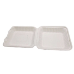 Biodegradable disposable sugarcane pulp takeout food storage container for restaurant