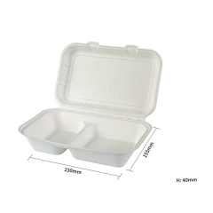 recipiente biodegradável para alimentos com bagaço takeaway caixa recipiente para alimentos com bagaço