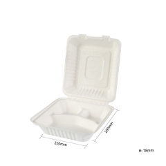 Biodegradable disposable food clamshell packaging takeaway food container for restaurant