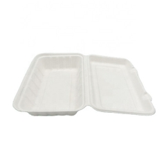 100% degradable bagasse clamshell lunch box office food container